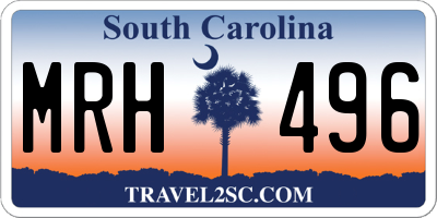 SC license plate MRH496