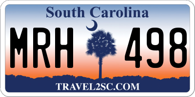 SC license plate MRH498