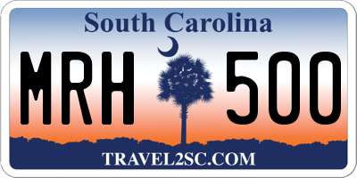 SC license plate MRH500