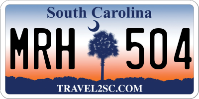 SC license plate MRH504