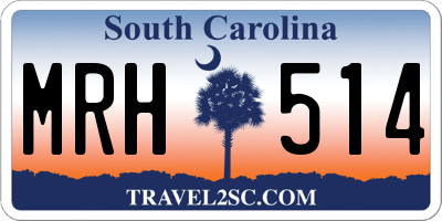SC license plate MRH514