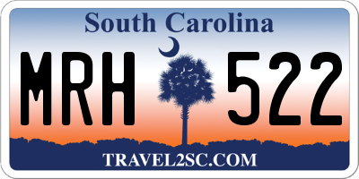 SC license plate MRH522