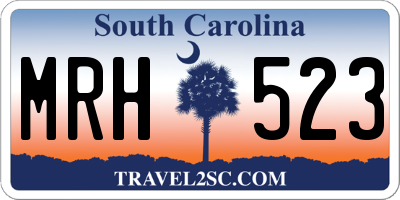 SC license plate MRH523