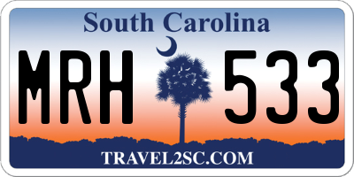 SC license plate MRH533
