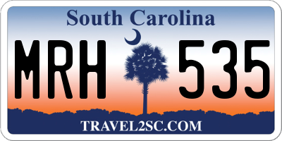 SC license plate MRH535