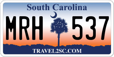 SC license plate MRH537