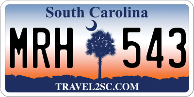 SC license plate MRH543