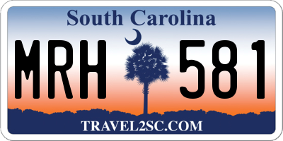 SC license plate MRH581
