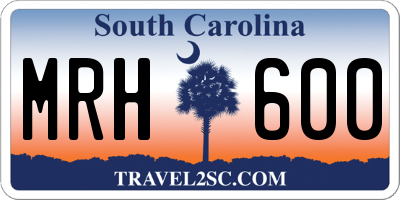 SC license plate MRH600