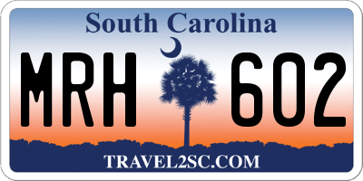 SC license plate MRH602
