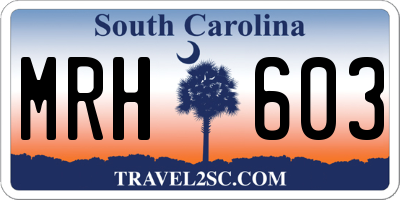 SC license plate MRH603