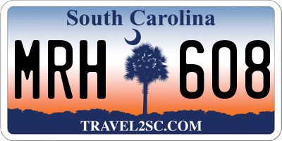 SC license plate MRH608