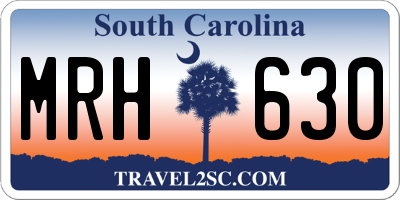 SC license plate MRH630