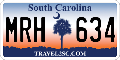 SC license plate MRH634
