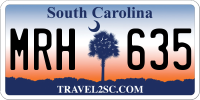 SC license plate MRH635