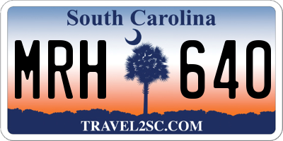 SC license plate MRH640