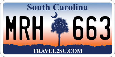 SC license plate MRH663