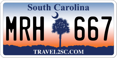 SC license plate MRH667