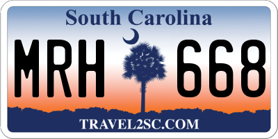 SC license plate MRH668