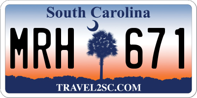 SC license plate MRH671
