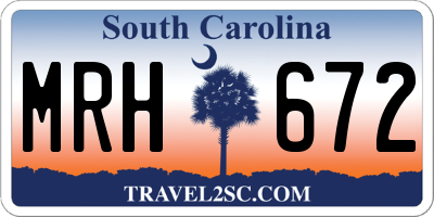 SC license plate MRH672