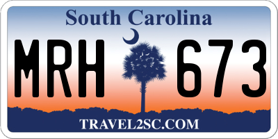 SC license plate MRH673