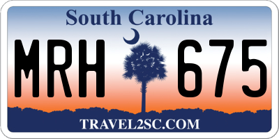 SC license plate MRH675
