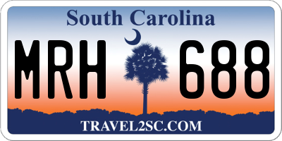 SC license plate MRH688