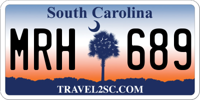 SC license plate MRH689