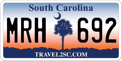 SC license plate MRH692