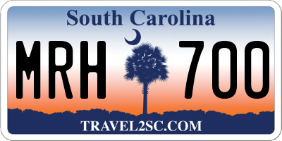 SC license plate MRH700