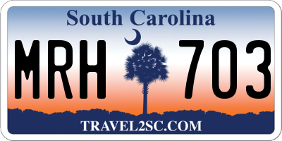 SC license plate MRH703