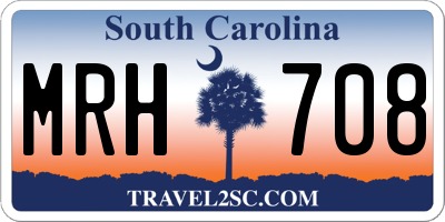 SC license plate MRH708