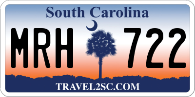 SC license plate MRH722