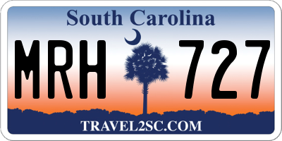 SC license plate MRH727