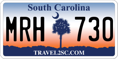 SC license plate MRH730