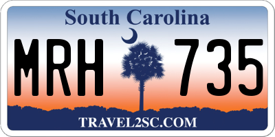SC license plate MRH735