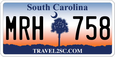 SC license plate MRH758