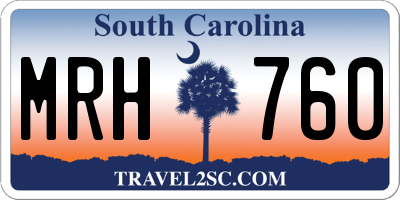 SC license plate MRH760