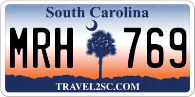 SC license plate MRH769