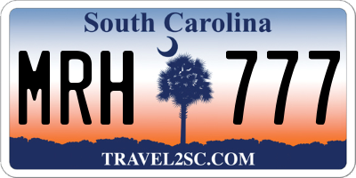 SC license plate MRH777