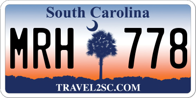 SC license plate MRH778