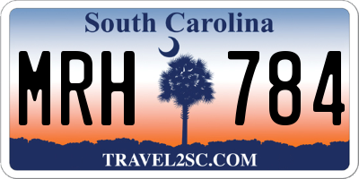 SC license plate MRH784