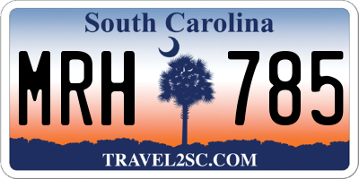 SC license plate MRH785