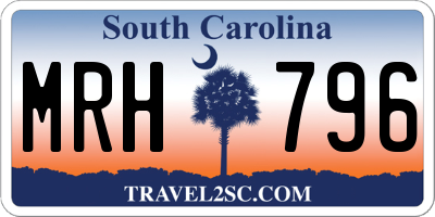 SC license plate MRH796