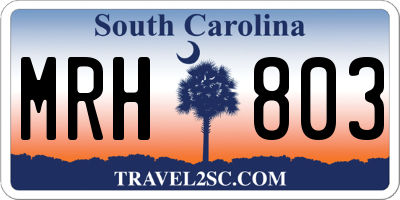 SC license plate MRH803