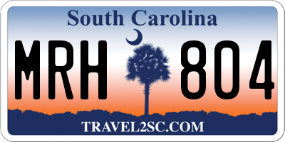 SC license plate MRH804
