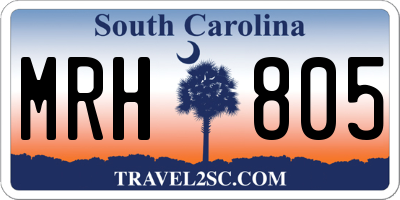 SC license plate MRH805