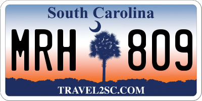 SC license plate MRH809