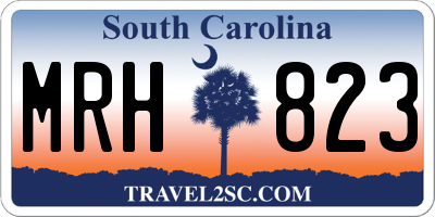 SC license plate MRH823